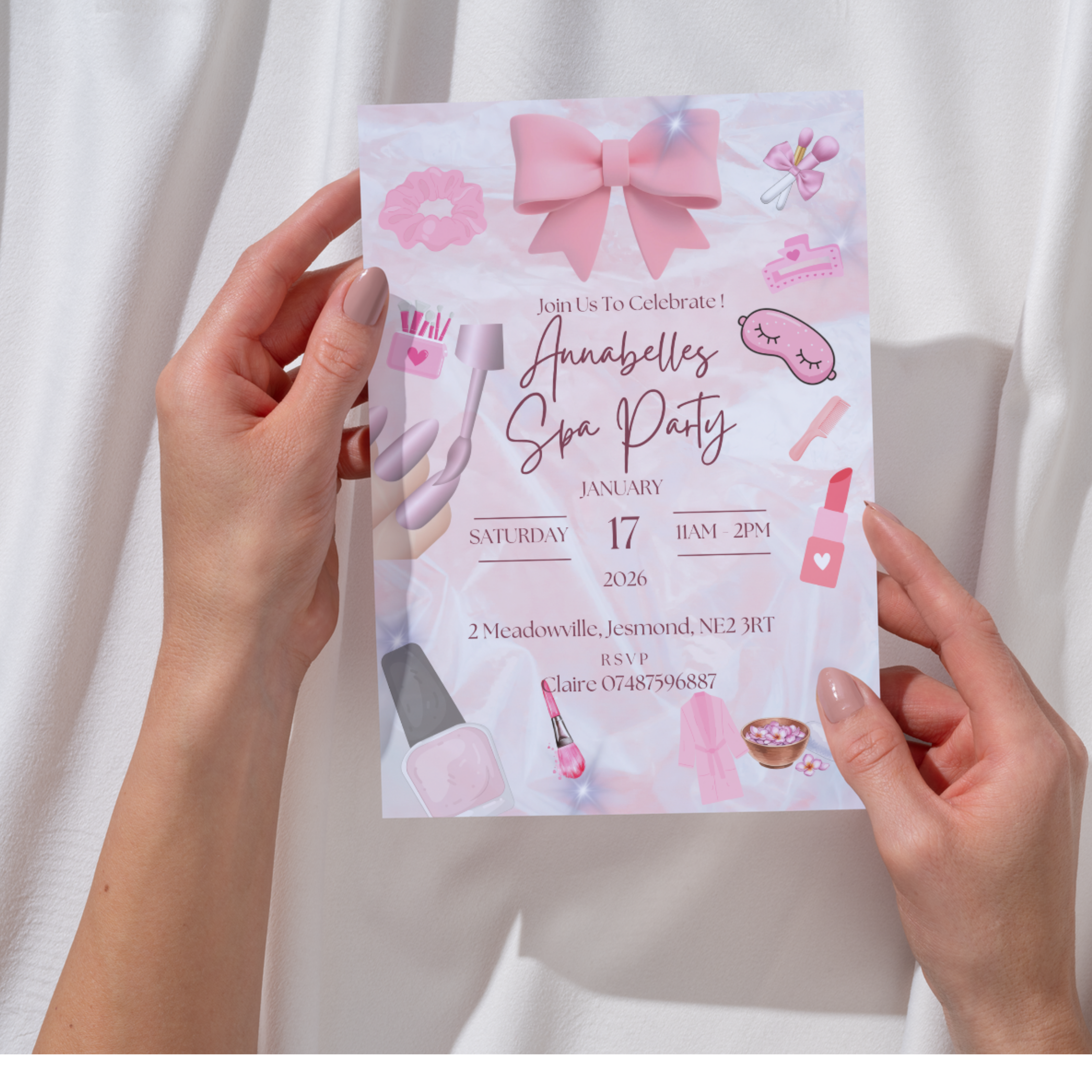 Pamper Party Birthday Invitations