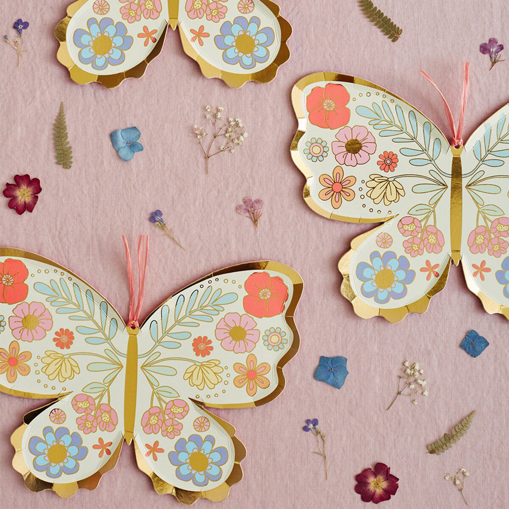 Floral Butterfly Napkins ( x 16 )