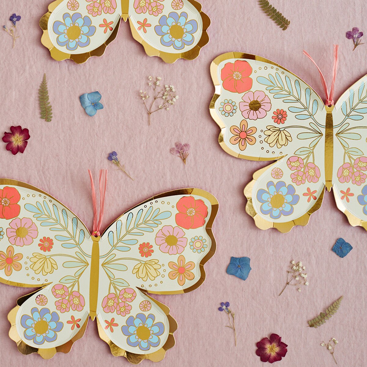 Floral Butterfly Napkins ( x 16 )