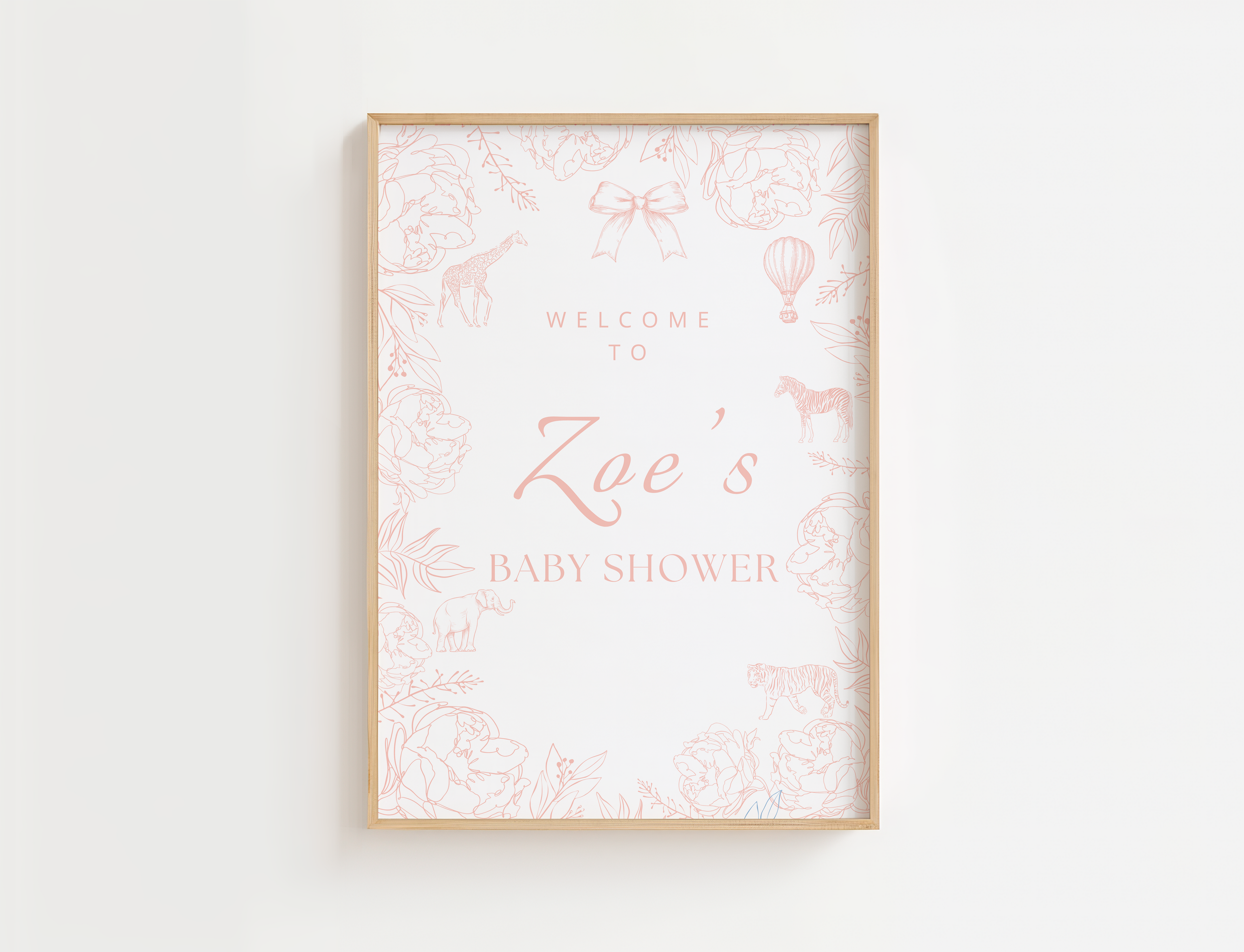 Baby Shower/Christening/Birthday Toile De Jouy Welcome Sign