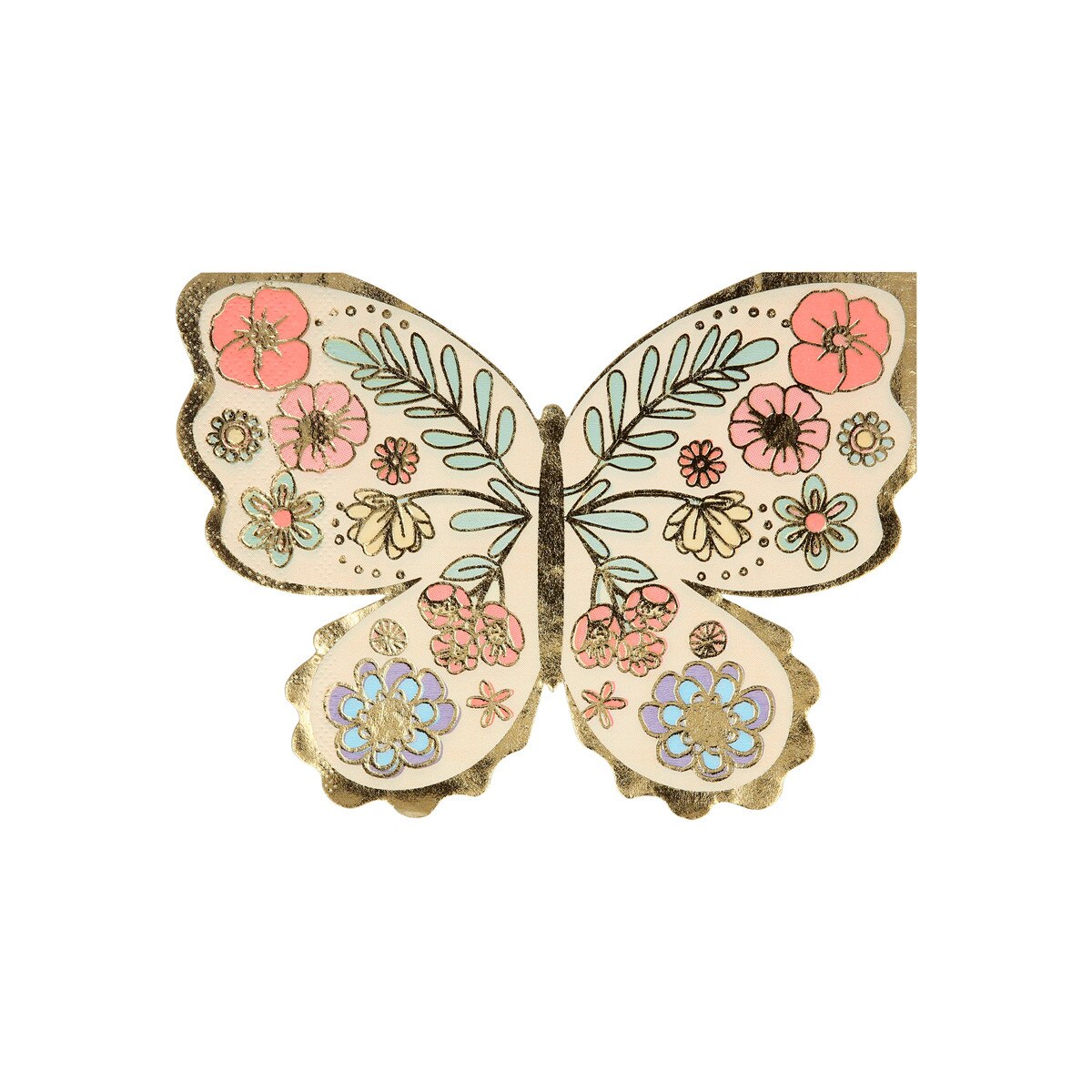 Floral Butterfly Napkins ( x 16 )