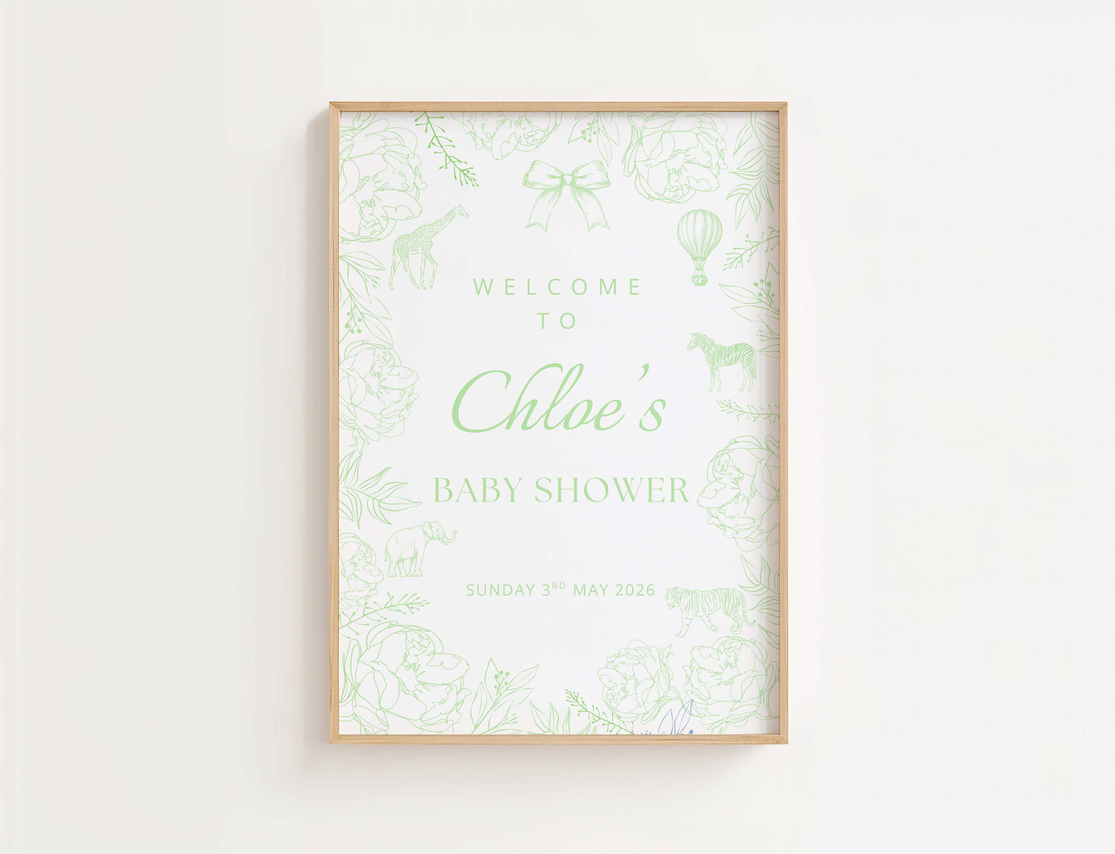 Baby Shower/Christening/Birthday Toile De Jouy Welcome Sign