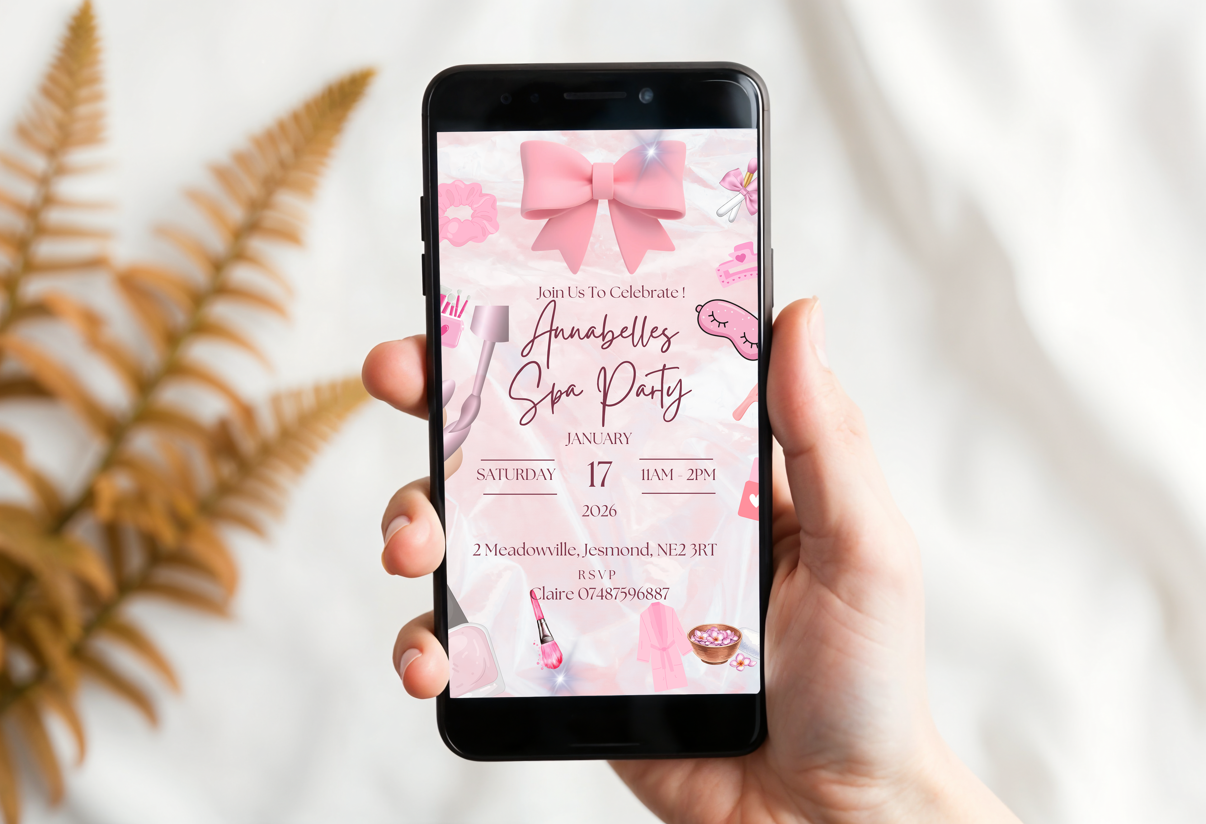 Pamper Party Birthday Invitations