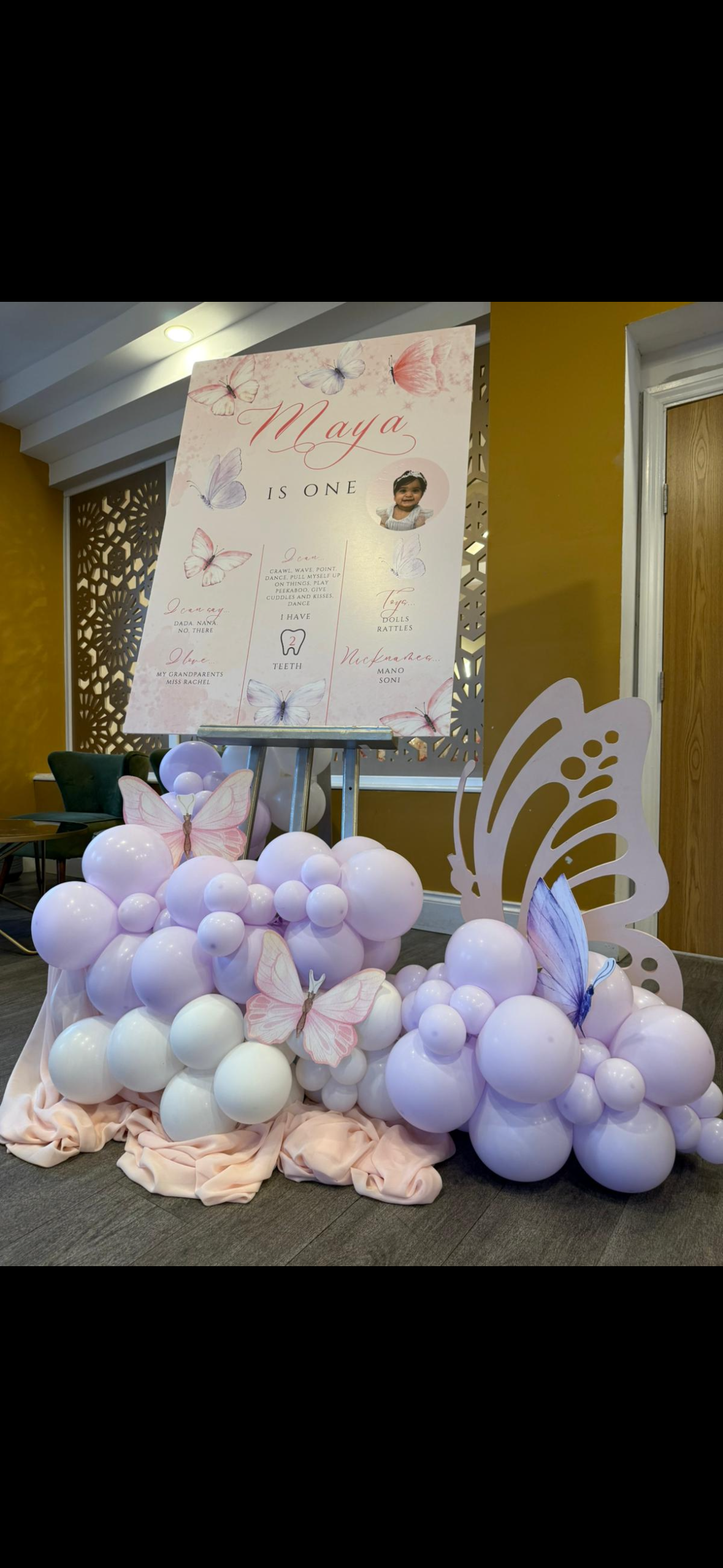 Milestone Board First Birthday Butterfly Theme
