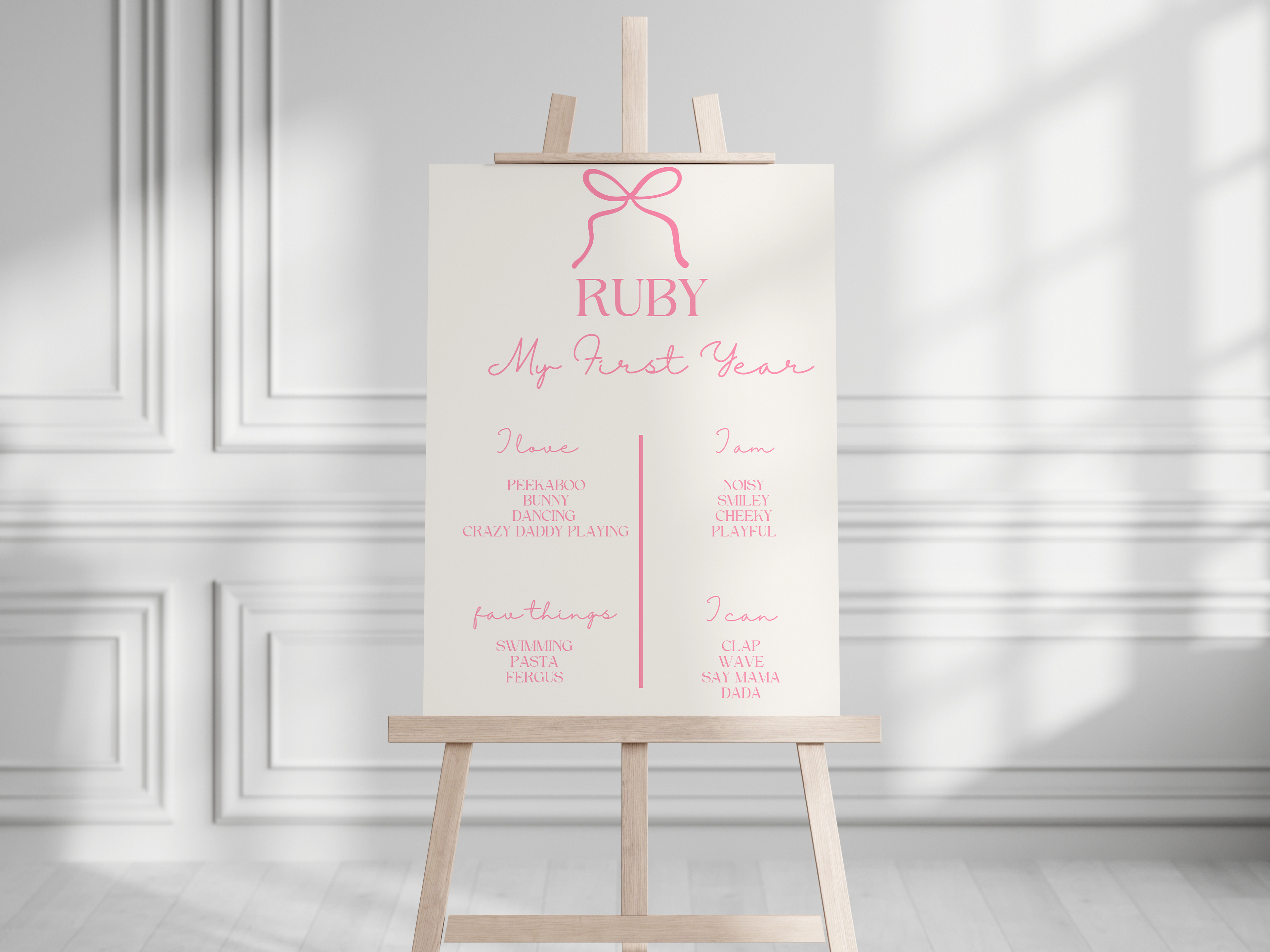 First Birthday Milestone Board